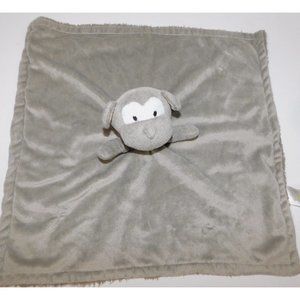 Piccolo Bambino Gray Monkey Security Blanket Plush Baby Lovey Nunu Comforter
